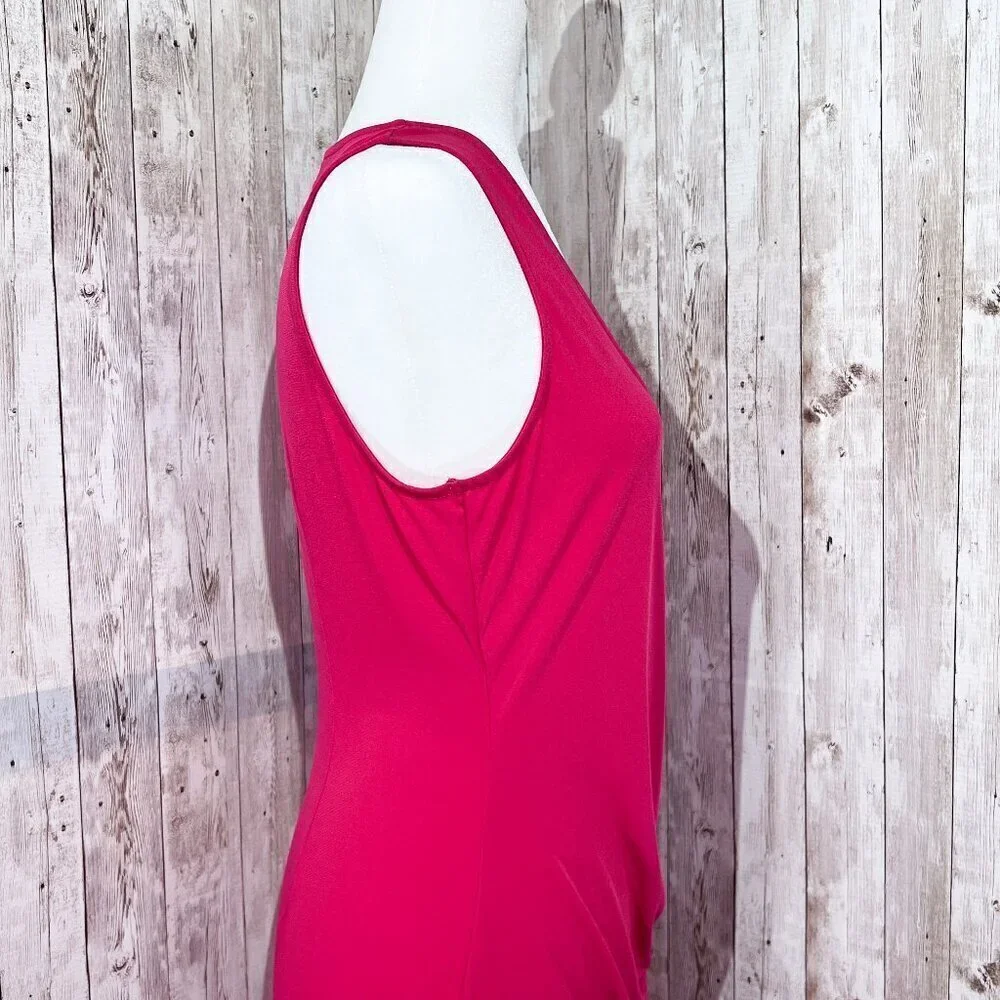 Women's New York & Company Dress | Sleeveless | Midi | Size Medium | Wrap | Pink - Picture 7 of 16